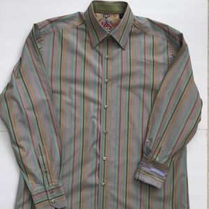 Robert Graham Shirt Stripes Long Sleeve Size L